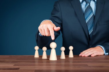 İşadamı noktasına lideri. Kişisel gelişim, motivasyon ve meydan okuma kavramları.