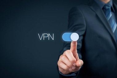 Bilgi teknoloji uzmanı anahtarı Vpn. özel ağ güvenlik kavramı.
