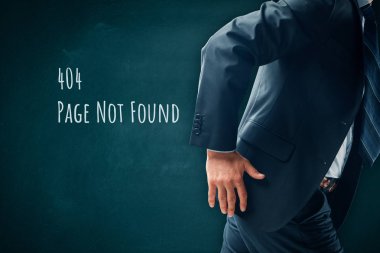 HTTP 404 hata sayfası şablonu kavramı bulunamadı. Hata sayfa 404 mesaj ve sayfa bırakarak işadamı.