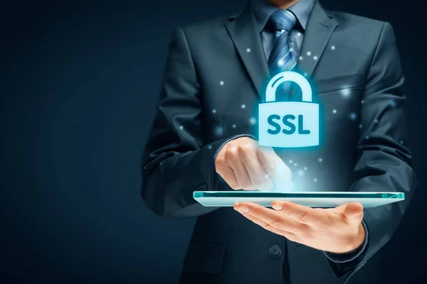 Ssl Secure Sockets Layer コンセプト 暗号プロトコルはセキュリティで保護された通信を提供します — ストック写真
