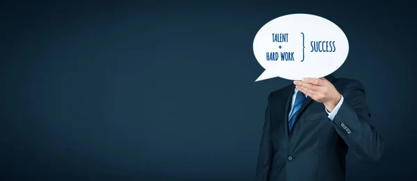 Talent Hard Work Make Success Businessman Manager Motivate Success — Stock Photo, Image