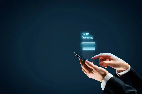 Lizenzvereinbarungskonzept. Nutzer bestätigen Lizenzvereinbarung. — Stockbild Lizenzvereinbarungskonzept Nutzer Bestätigen Lizenzvereinbarung — Stockfoto