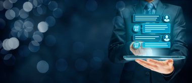 Chatbot dijital tablet yapay zeka iletişimi