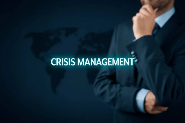 Crisis management concept. Crisis manager think how to manage company in crisis times.