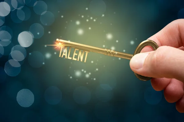 Llave Para Desbloquear Abrir Talento Potencial Mentor Entrenador Otra Persona — Foto de Stock