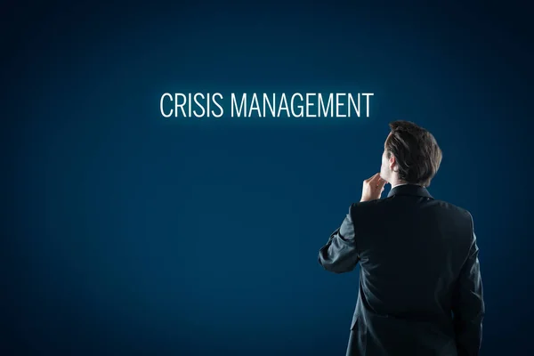 Concept Gestion Crise Crisis Manager Pense Comment Gérer Entreprise Temps — Photo