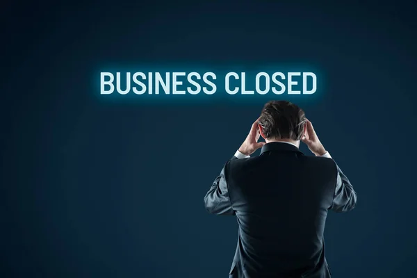 Επιχείρηση Έκλεισε Πτώχευση Έννοια Επιχειρηματίας Είναι Τρομοκρατημένος Από Την Πτώχευση — Φωτογραφία Αρχείου