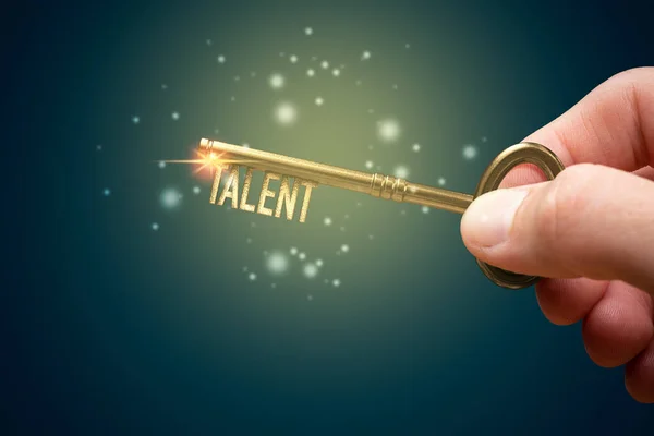 Sleutel Talent Potentieel Ontsluiten Openen Mentor Coach Een Andere Leidinggevende — Stockfoto