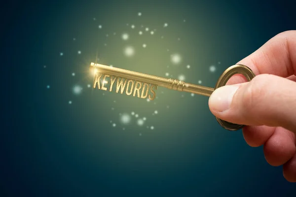 Anahtar Sözcükler Başarılı Seo Konseptinin Anahtarıdır Uygun Anahtar Sözcüklerle Ağınızın — Stok fotoğraf