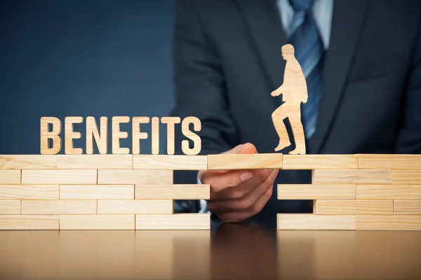 Benefícios Dos Funcionários Ajudam Obter Melhores Recursos Humanos Política Benefícios — Fotografia de Stock
