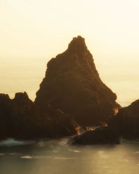 Krásné Barevné Západu Slunce Šířku Obrazu Kynance Cove Cornwall Jižní — Stock fotografie