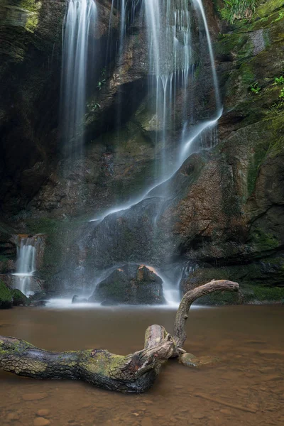 Şelale Peyzaj Roughting Linn Northumberland National Park Ngiltere Çarpıcı — Stok fotoğraf