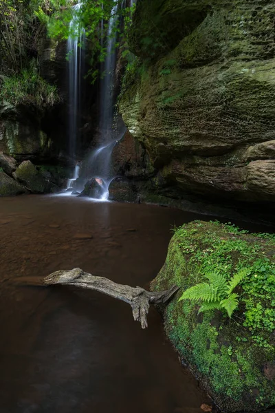 Stunning Waterfall Landscape Roughting Linn Northumberland National Park England — Stock Photo, Image