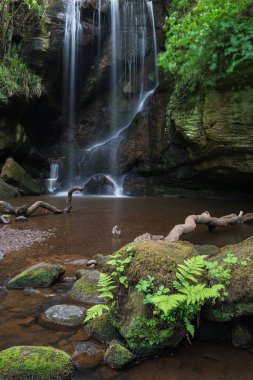 Şelale peyzaj Roughting Linn Northumberland National Park İngiltere'de çarpıcı