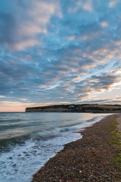 Beautiful Dramatic Summer Sunset Seven Sisters Landscape Englad — Stock Photo, Image