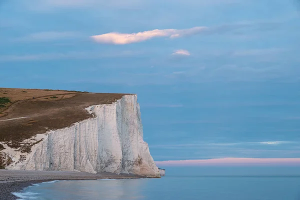 Belo Pôr Sol Verão Dramático Sobre Paisagem Sete Irmãs Englad — Fotografia de Stock