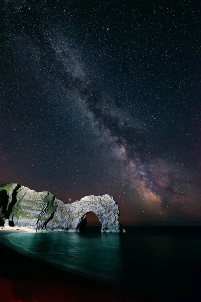 Prachtige Kleurrijke Foto Van Melkweg Zee Landschap Het Engelse Graafschap — Stockfoto
