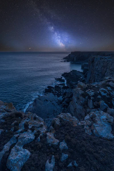 Superbe Image Composite Vibrante Voie Lactée Sur Paysage Govan Head — Photo