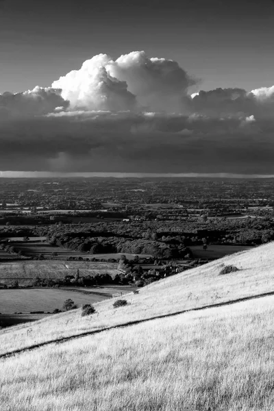 Bella Estate Immagine Paesaggio Tramonto South Downs National Park Nella — Foto Stock