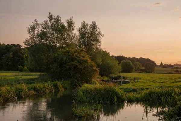 Bela Imagem Paisagística Aldeia Burford Campo Cotswolds Inglês Durante Noite — Fotografia de Stock