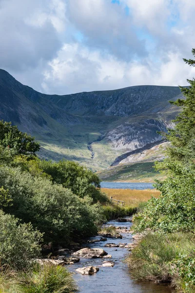 Prachtige Landschap Foto Van Platteland Rondom Llyn Ogwen Snowdonia Tijdens — Stockfoto