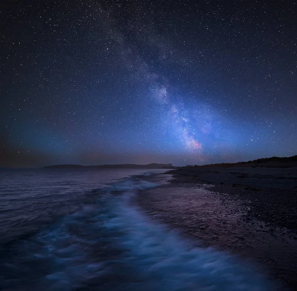 Atemberaubende Lebendige Milchstraße Zusammengesetzte Bild Über Die Landschaft Der Westküste — Stockfoto