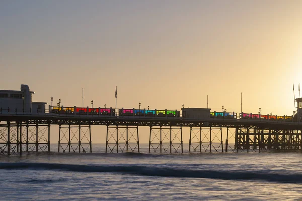 Bella Immagine Del Paesaggio All Alba Del Molo Worthing Nel — Foto Stock