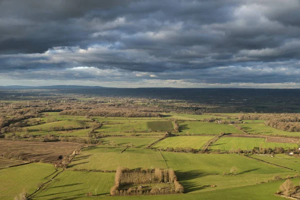 Beautiful Autumn Fall Landscape South Downs National Park English Countryside — Stock Photo, Image