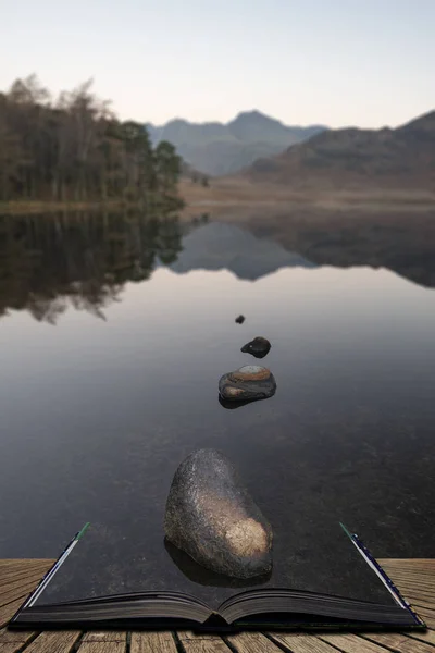 Blea Tarn Yüksek Zam Ile Lake District Langdales Açık Hikaye — Stok fotoğraf