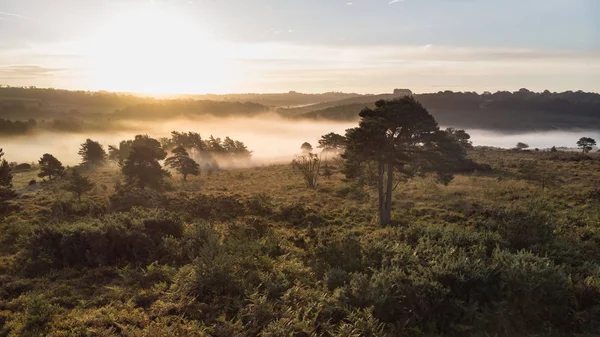 Hermosa Imagen Del Paisaje Del Amanecer Vista Aérea Del Dron — Foto de Stock