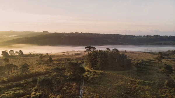 Hermosa Imagen Del Paisaje Del Amanecer Vista Aérea Del Dron — Foto de Stock