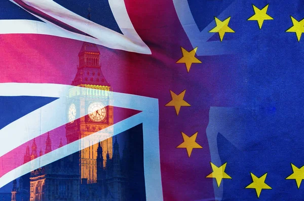 Immagine Concetto Brexit Londra Immagine Bandiere Del Regno Unito Dell — Foto Stock