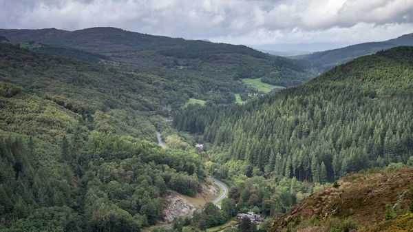 Vackra Landskapet Bilden Utsikten Från Branten Promenad Snowdonia Med Utsikt — Stockfoto