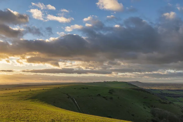 Krásná Krajina Podzim Podzim South Downs Národního Parku Anglickém Venkově — Stock fotografie