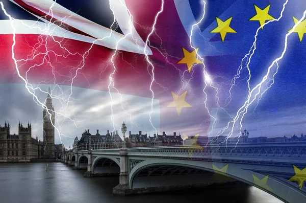 Deal Brexit Concept Image Foudre Sur Londres Royaume Uni Les — Photo