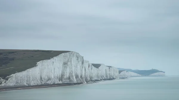 Belle Image Paysage Lunatique Des Falaises Seven Sisters Angleterre Pendant — Photo