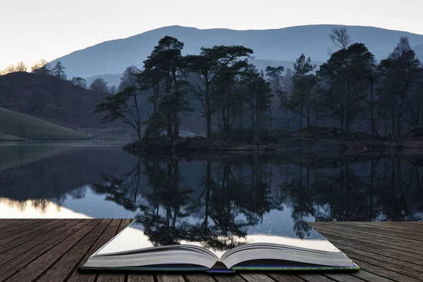 Beautiful landscape image of Tarn Hows in Lake District during b — Stock Image Beautiful landscape image of Tarn Hows in Lake District during b Stock Picture