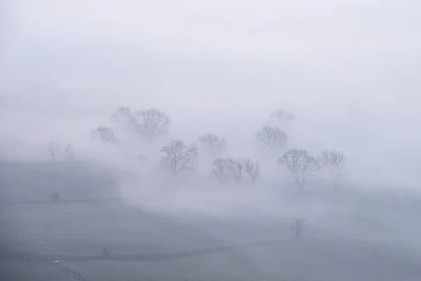 Impressionante Inverno nascer do sol imagem da paisagem de The Great Ridge em th — Fotografia de Stock