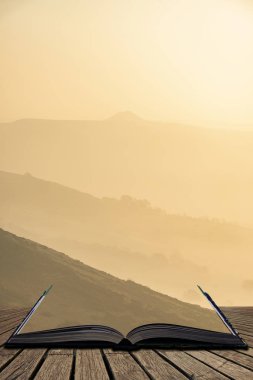 Çarpıcı kış gündoğumu manzara görüntü büyük Ridge TH