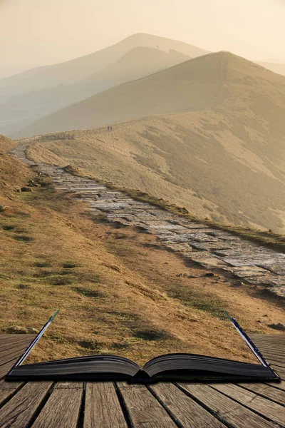 Çarpıcı kış gündoğumu manzara görüntü büyük Ridge TH — Stok fotoğraf