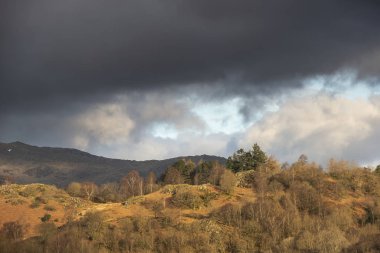 Ingiltere 'de Rydal su çevresindeki kırsal çarpıcı manzara görüntü