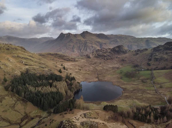 Beautiufl immagine unica drone aerea alba paesaggio di Blea Ta — Foto Stock