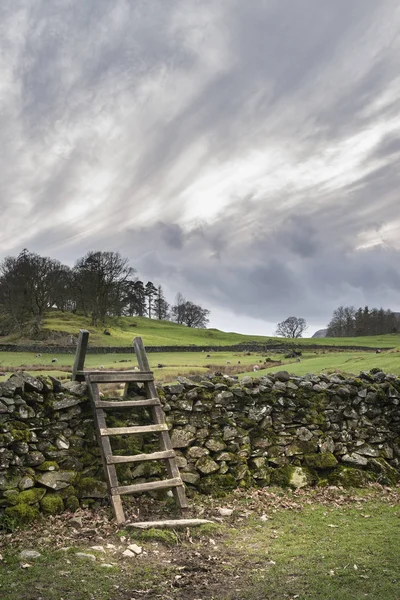 Mody krajinný obraz Loughrigg Tarn v britské čtvrti Durinova — Stock fotografie