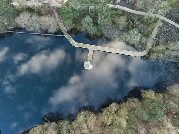 Impressionante drone imagem paisagem aérea de um lago no Co Englsh — Fotografia de Stock