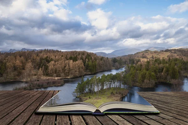 Stunning evening landscape image of Tarn Hows in UK Lake Distric — Stock Image Stunning evening landscape image of Tarn Hows in UK Lake Distric Stock Picture