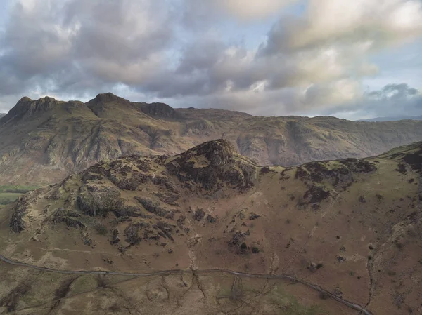 Blea ta beautiufl benzersiz drone hava gündoğumu manzara görüntü — Stok fotoğraf