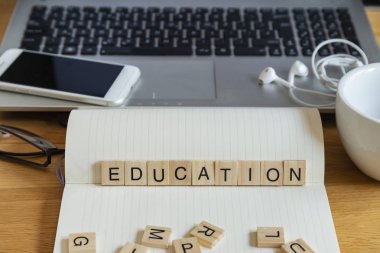 Kişisel ho ahşap kiremit harflerle Kavram anahtar kelime eğitimi