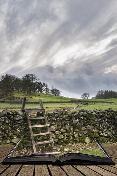 Mody imagem da paisagem de Loughrigg Tarn no Reino Unido Lake District comin — Fotografia de Stock