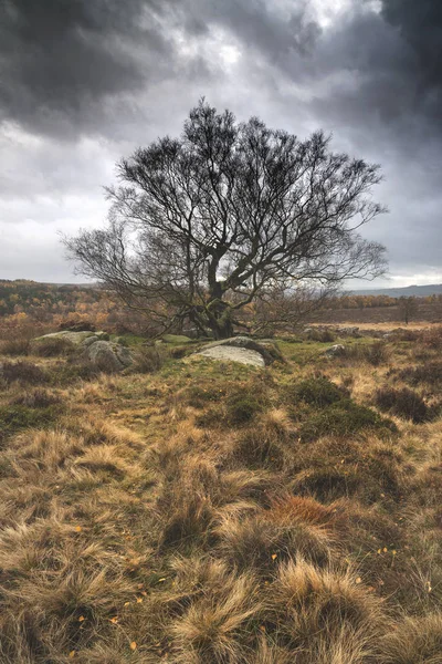 Vista panorâmica da paisagem de Owler Tor em Peak District em Enlgand — Fotografia de Stock