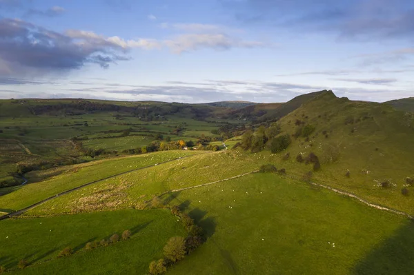 Stunning aerial drone landscape image of Peak District countrysi